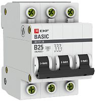 Выключатель автоматический EKF Basic ВА47-29 3п 25А B 4.5кА картинка